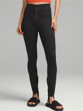 lululemon athletica Black High-Rise Zip-Front Leggings